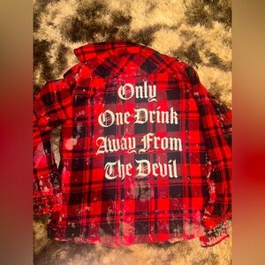 Official jelly roll merch. Bleached Buffalo plaid shirt. Medium NWOT